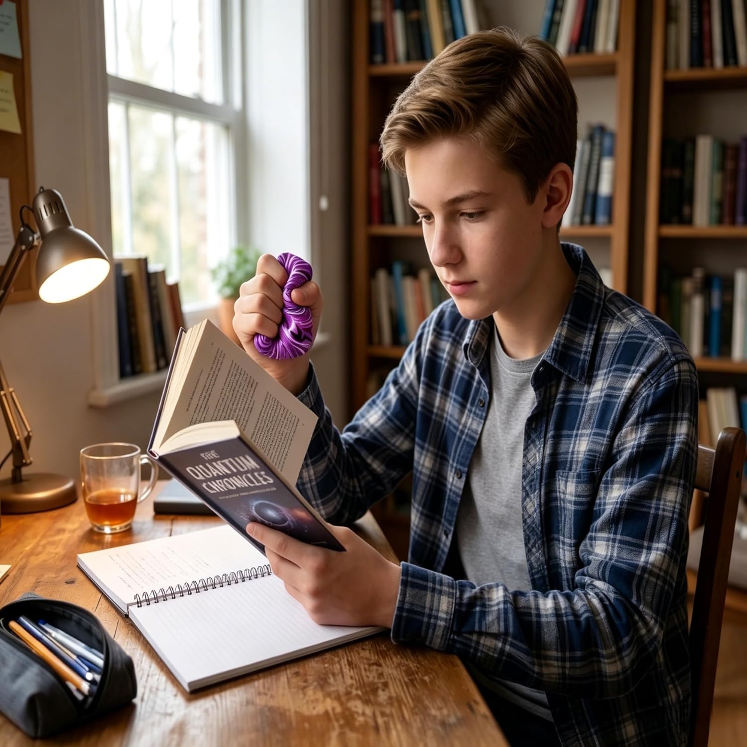 FoxVilla Sensory Swirl Stress Relief Cube, Marble Pattern Squishy Fidget Toy, Large 2.2 Inches, for Kids and Adults (Purple)